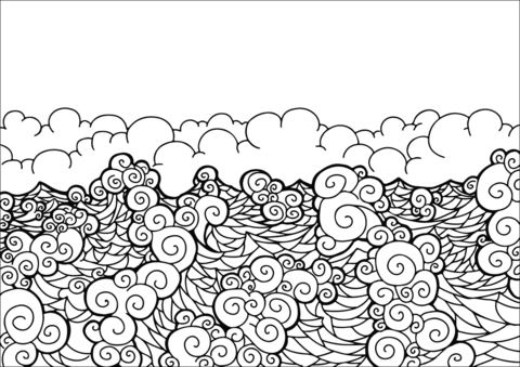 Sea waves coloring page free printable coloring pages