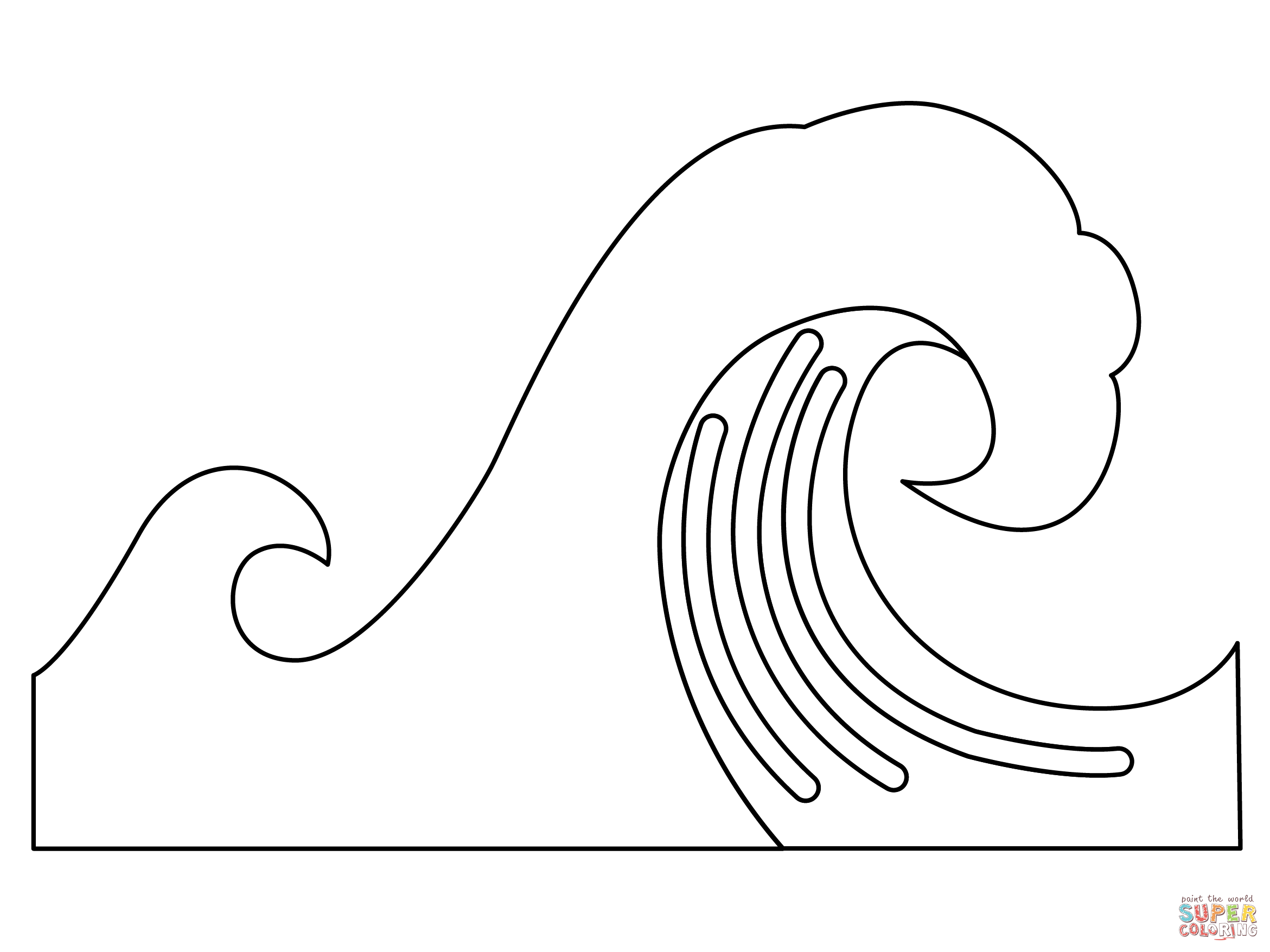 Sea wave coloring page free printable coloring pages