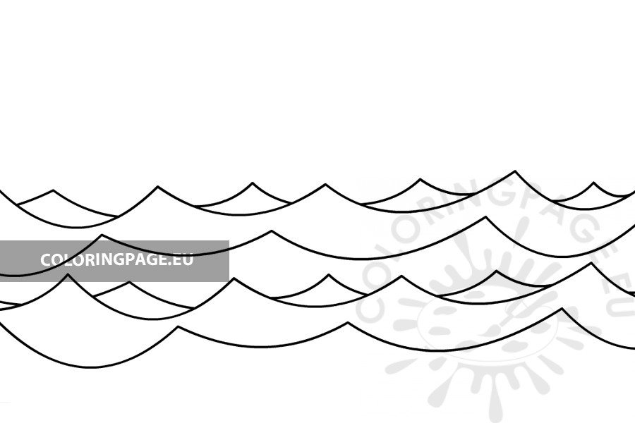 Printable sea waves template coloring page