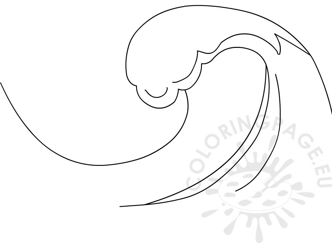 Summer coloring page sea wave coloring page