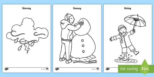 Weather coloring sheets teacher