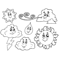 Weather icons coloring pages