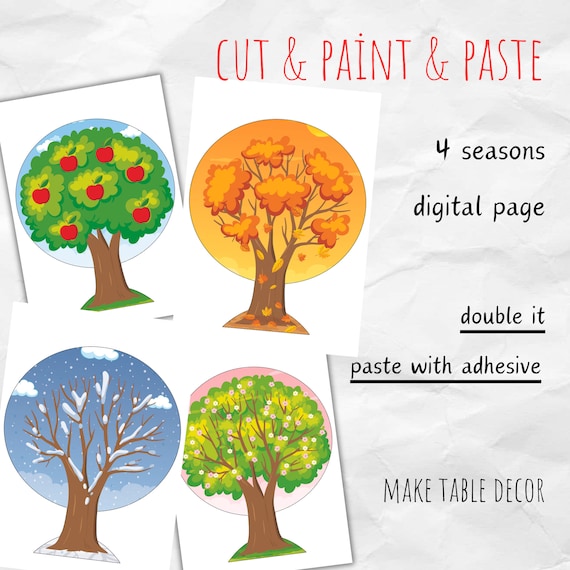 Seasons coloring tree printable seasons activity the four seasons tree seasons coloring page weather coloring