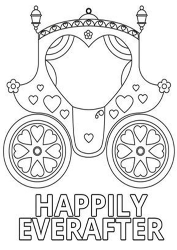 Free easy to print wedding coloring pages