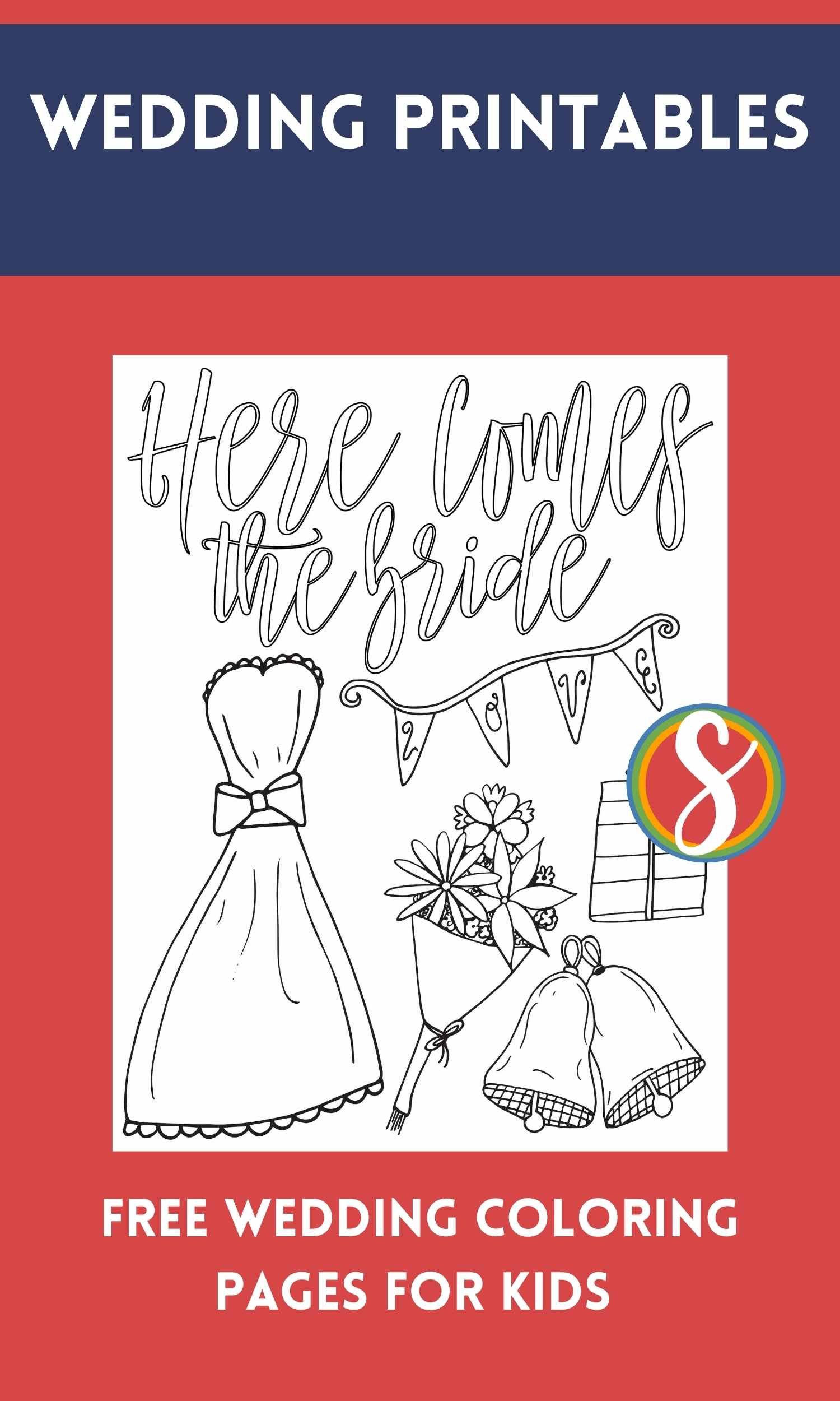 Free wedding coloring pages â stevie doodles