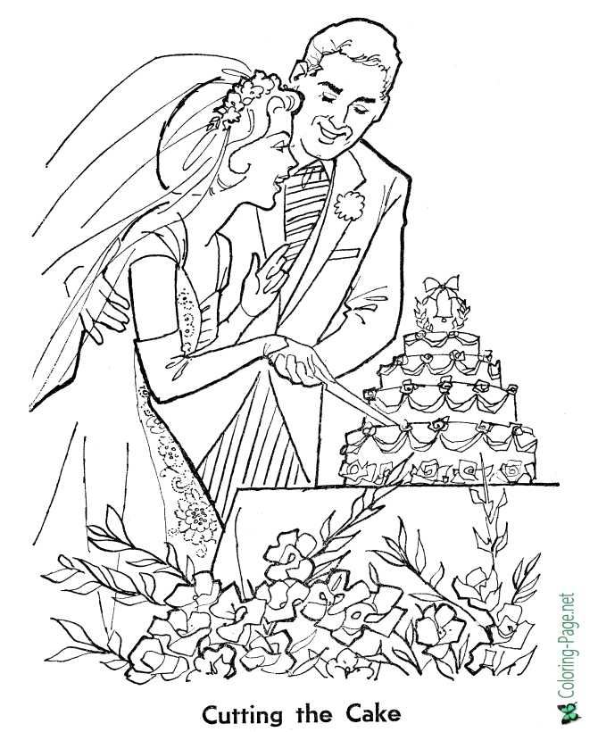 Bride coloring pages wedding