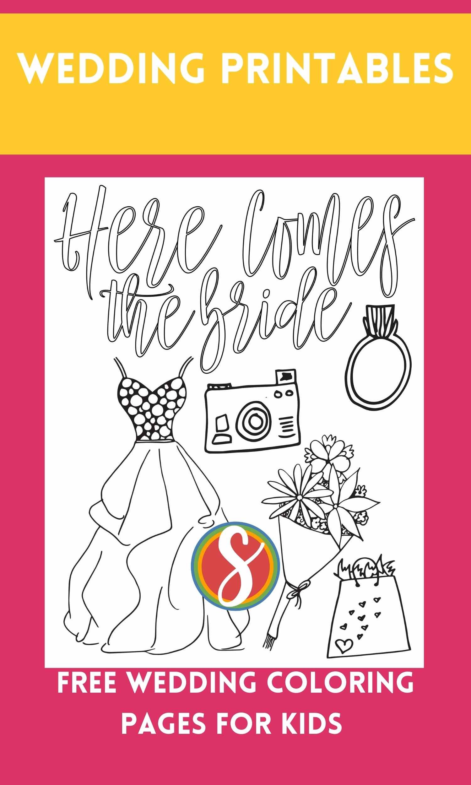 Free wedding coloring pages â stevie doodles