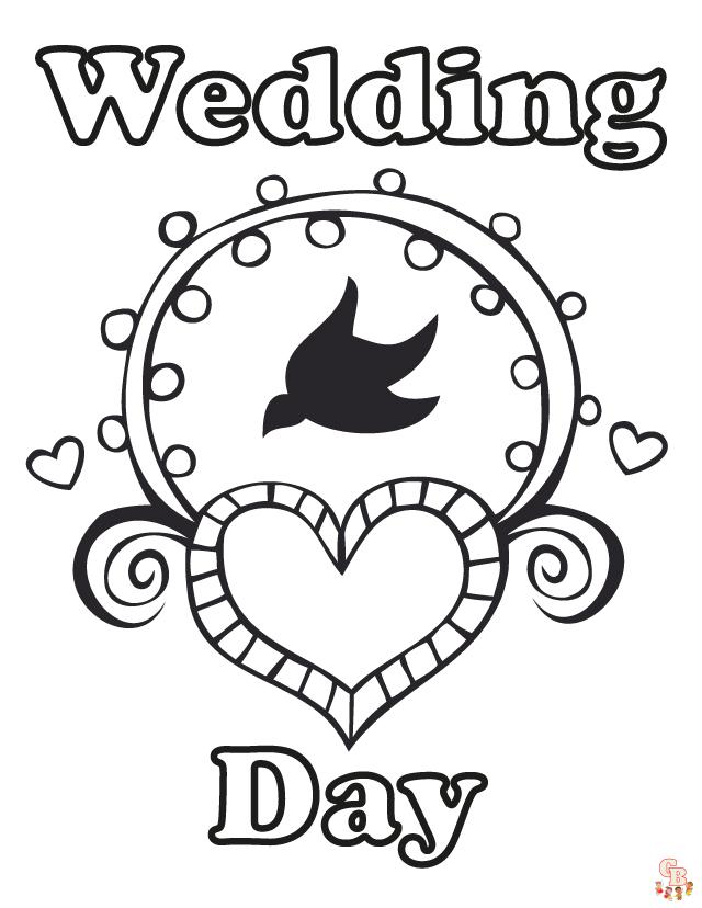 Free printable wedding coloring pages