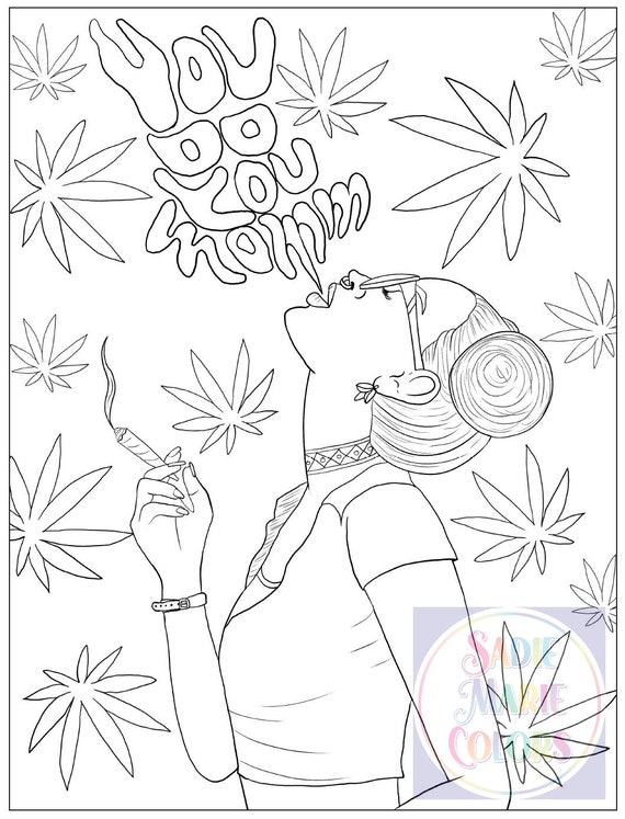 Cannabis adult coloring page coloring therapy marijuana printable coloring