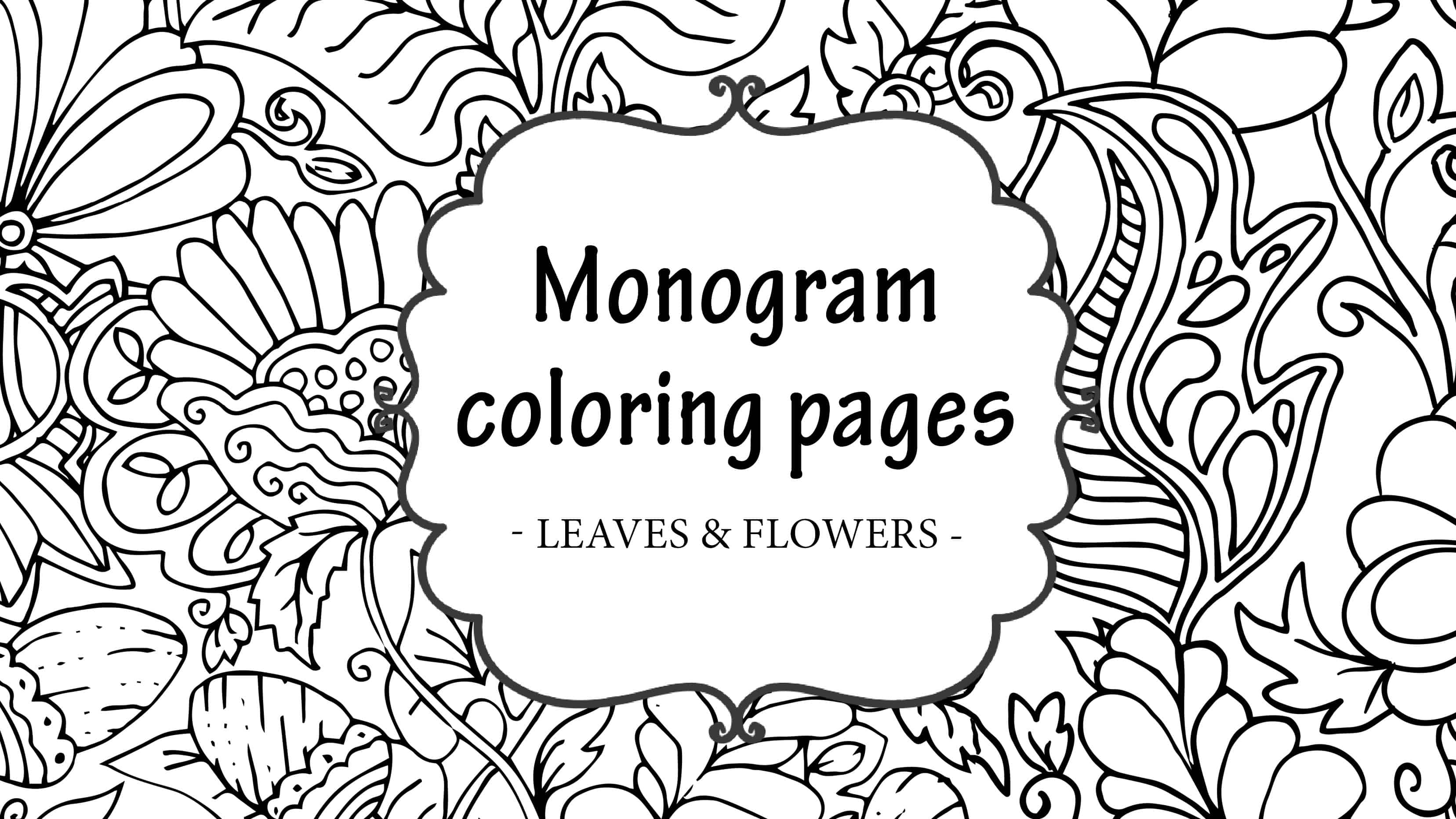 Free printable monogram coloring pages