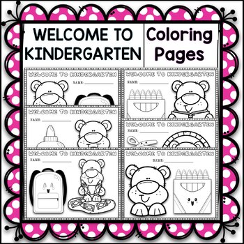 Wele to kindergarten coloring pages by resources maker tpt