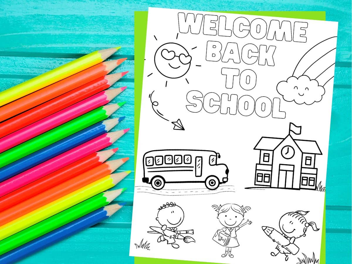Free printable back to school coloring pages