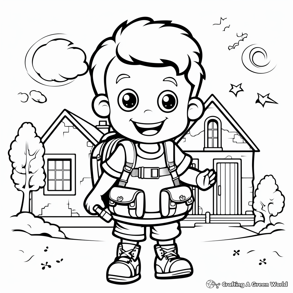 First day of school coloring pages
