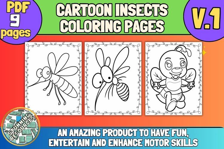 Cartoon insects coloring pages