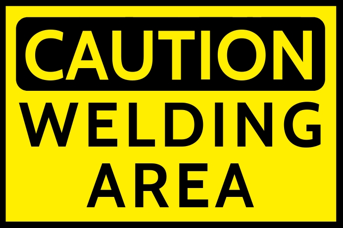 Caution welding area sign template