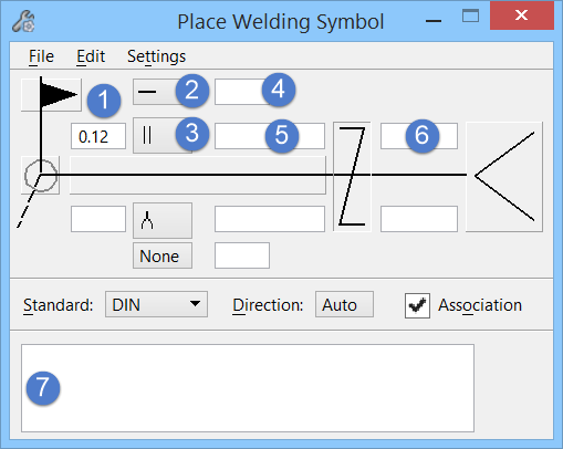 Place welding symbol