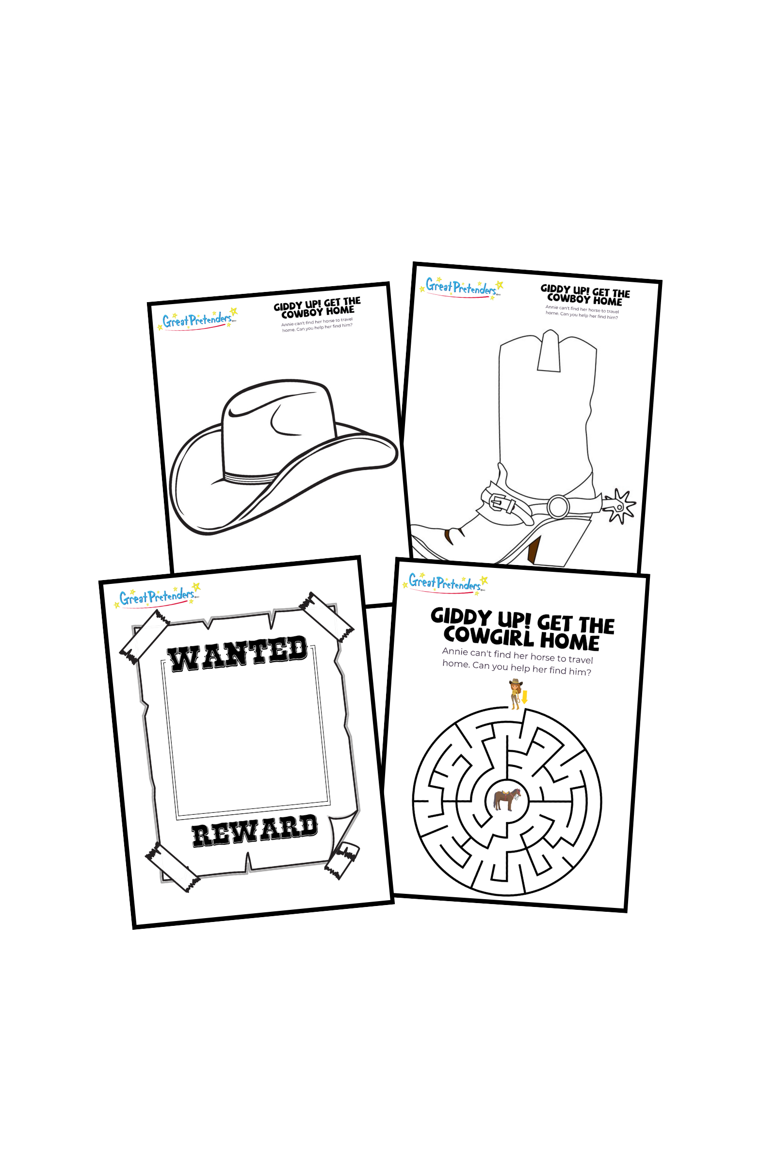 Wild west colouring pages