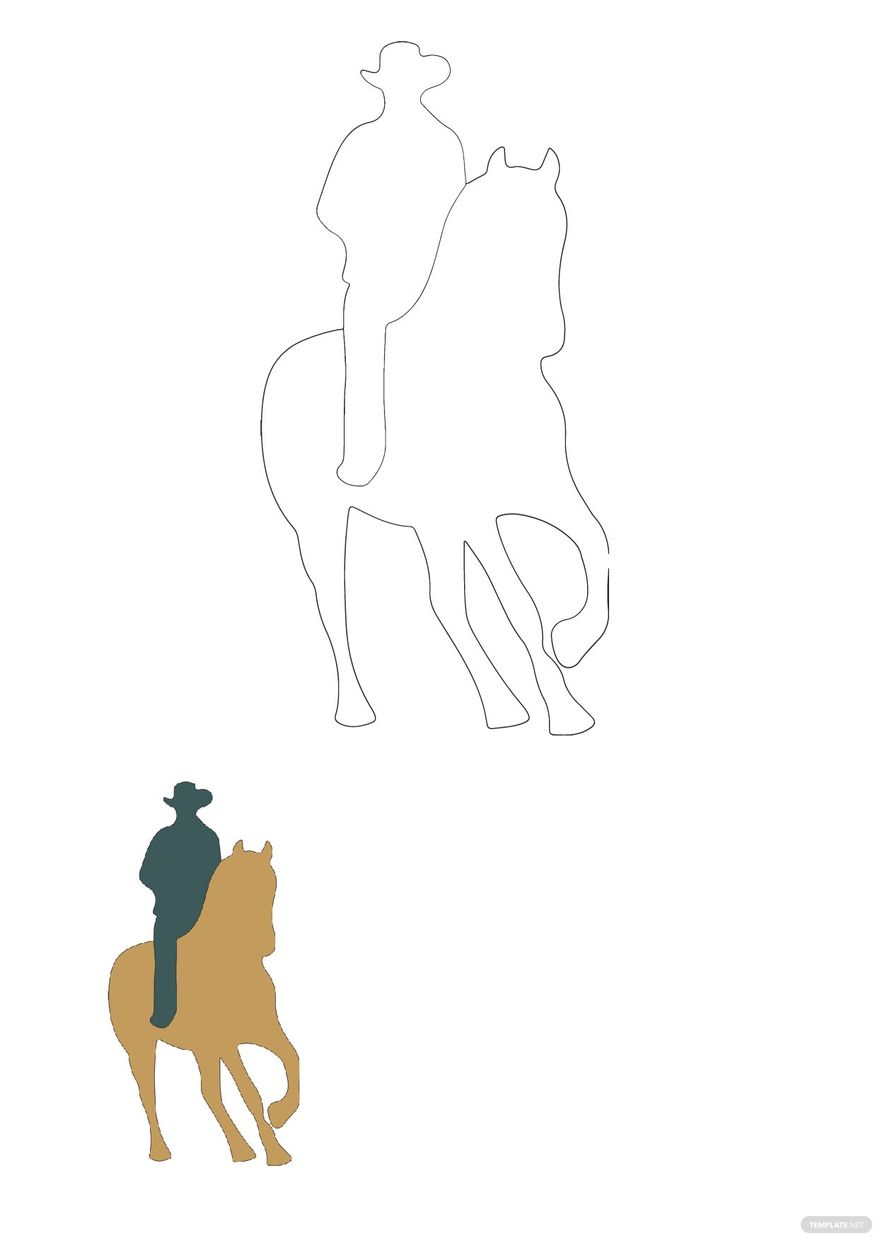Free cowboy horse coloring page