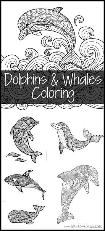 Dolphins and whales coloring pages