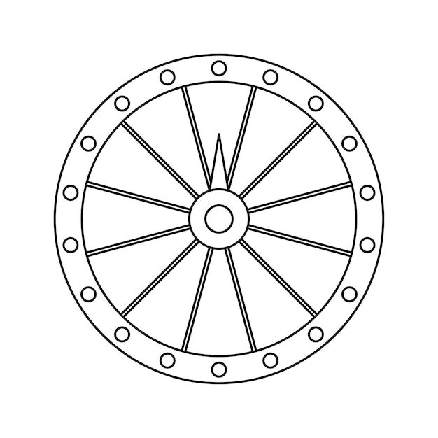 Premium vector coloring page with fortune wheel for kids