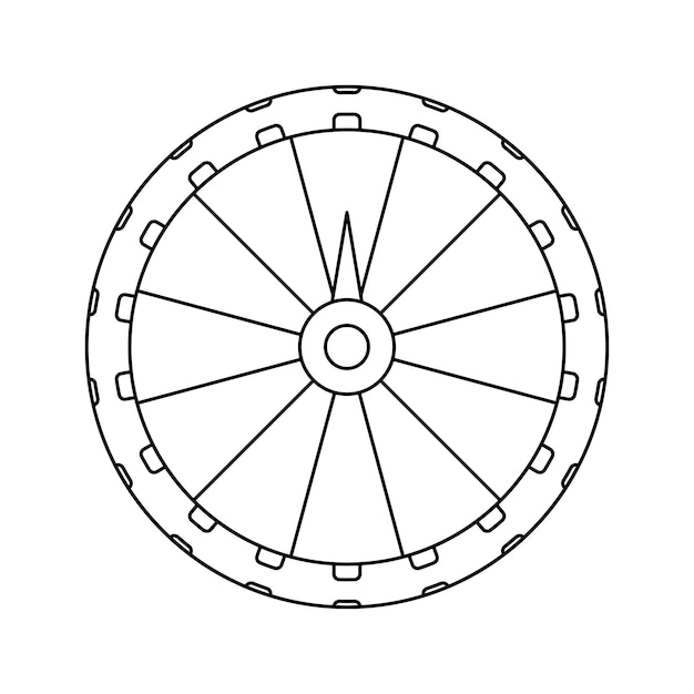 Premium vector coloring page with fortune wheel for kids