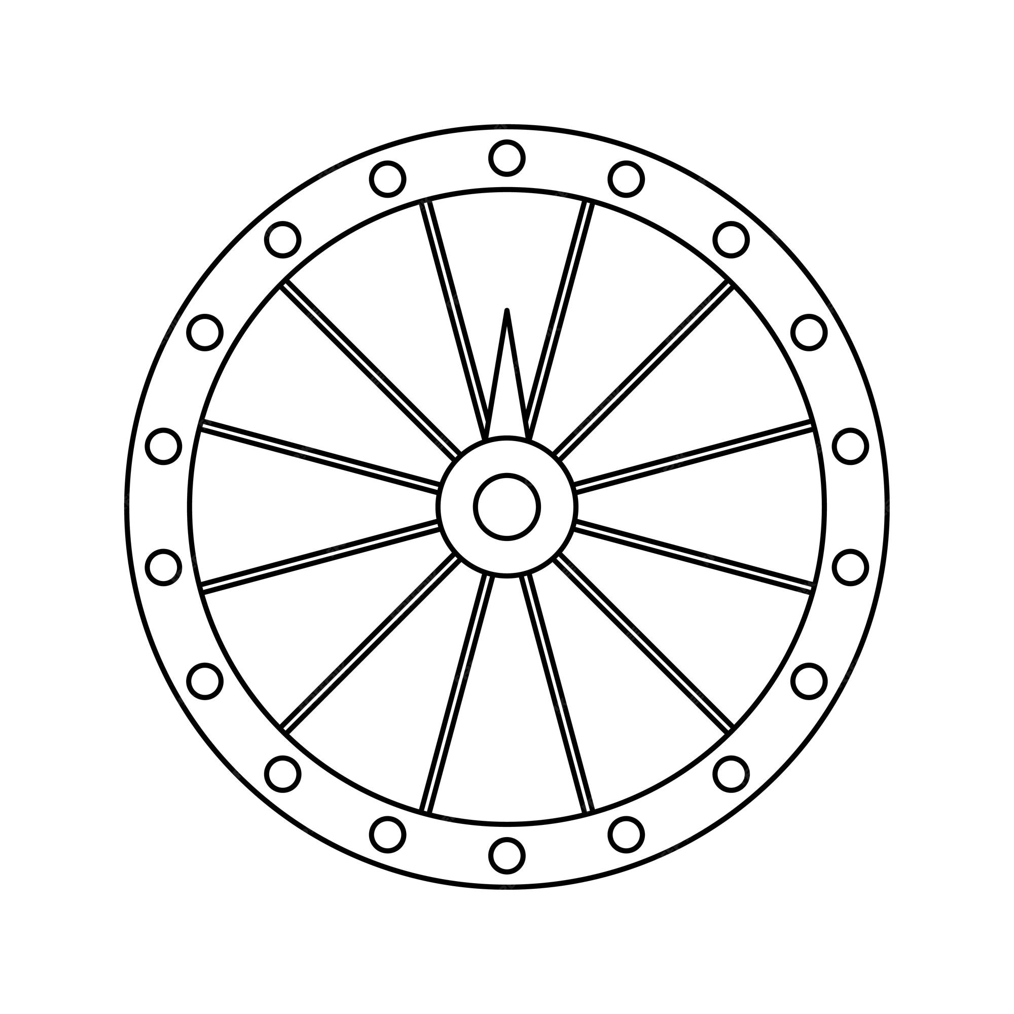 Premium vector coloring page with fortune wheel for kids