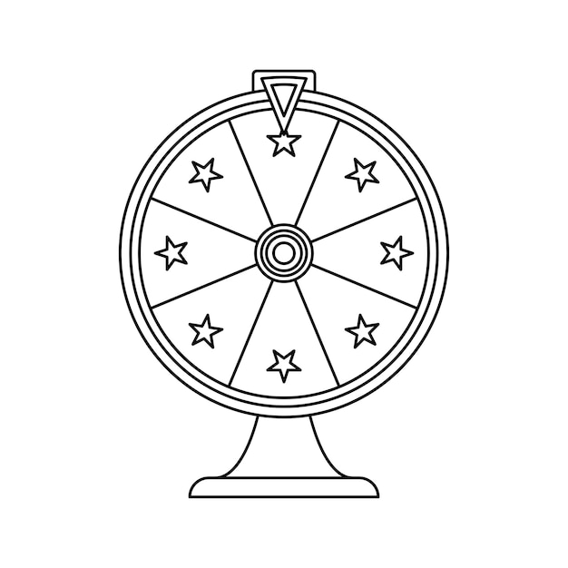 Premium vector coloring page with fortune wheel for kids