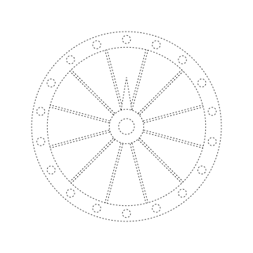 Premium vector fortune wheel tracing worksheet for kids