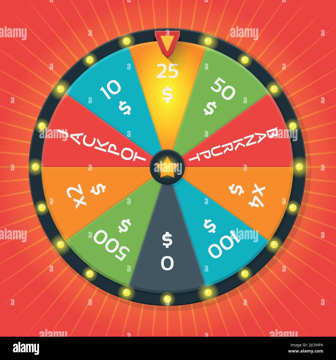 Lucky wheel template color lucky wheel with money amount vector design illustration stock vector image art