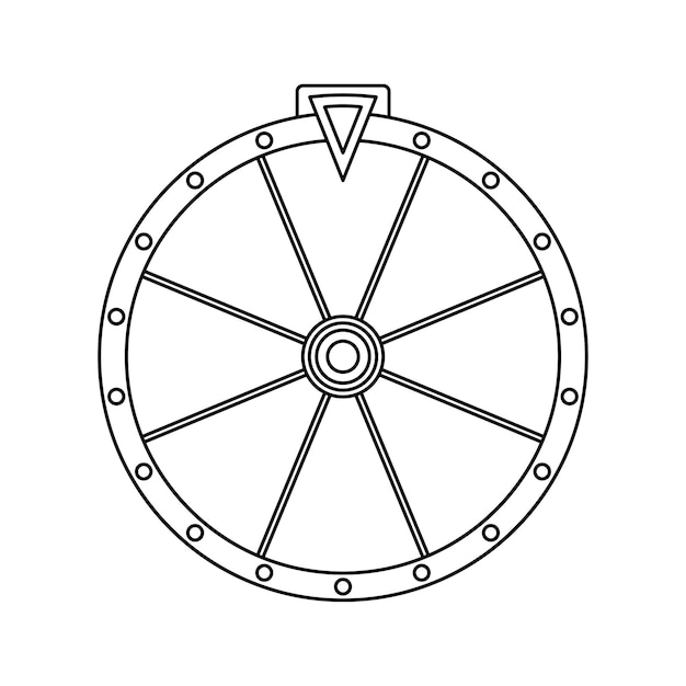 Premium vector coloring page with fortune wheel for kids