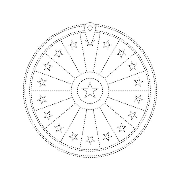 Premium vector fortune wheel tracing worksheet for kids
