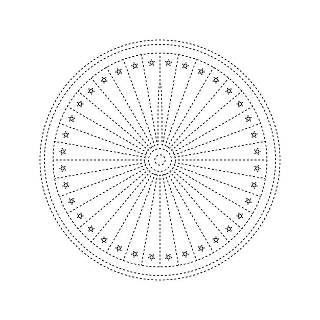 Premium vector fortune wheel tracing worksheet for kids
