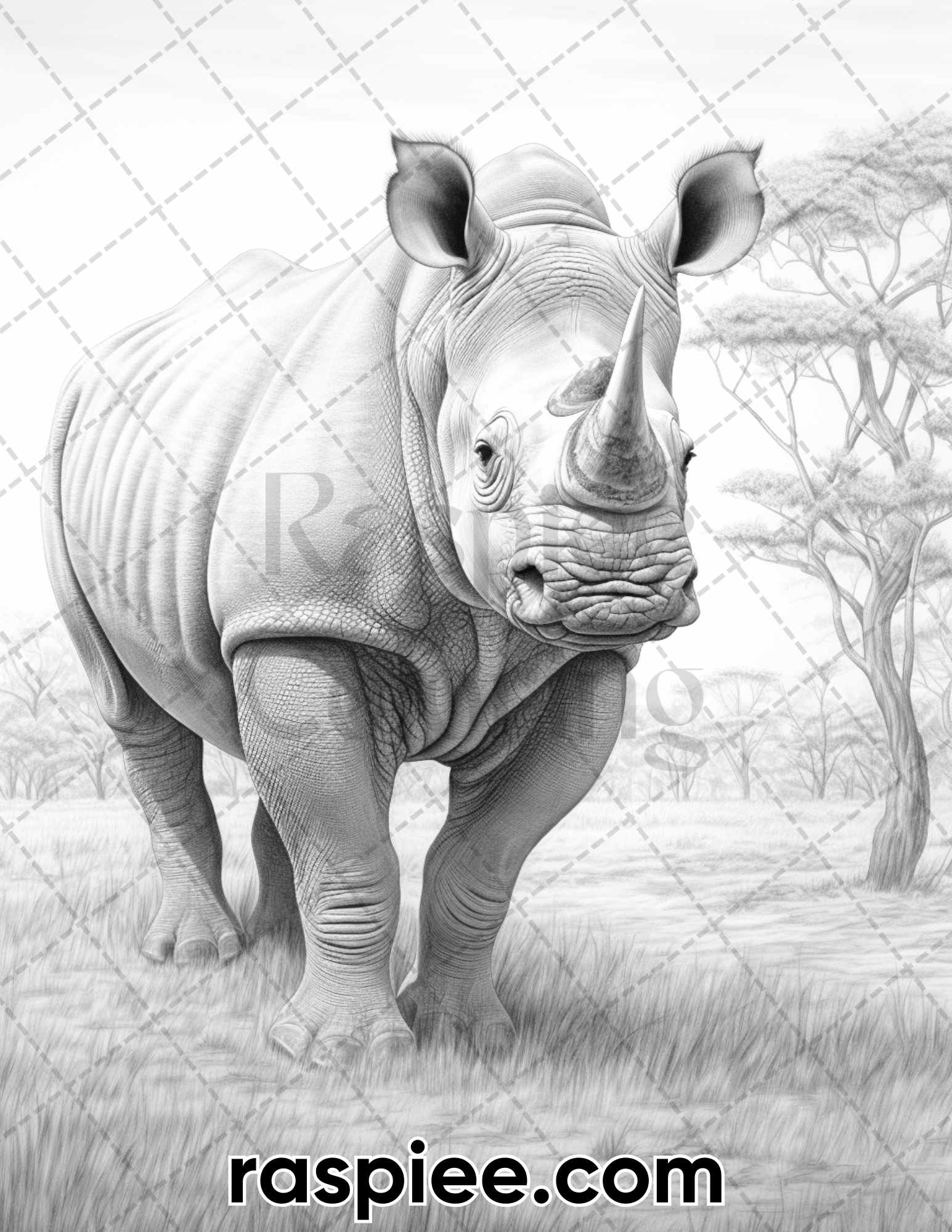 Wild animals grayscale coloring pages for adults printable pdf ins â coloring