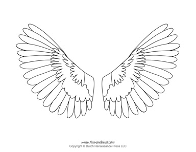 Angel wings template â tims printables