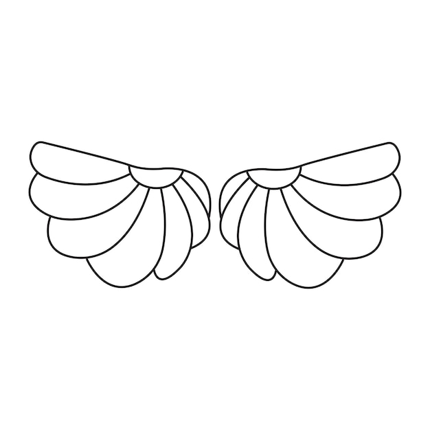Premium vector cute angel wing isolated on white background