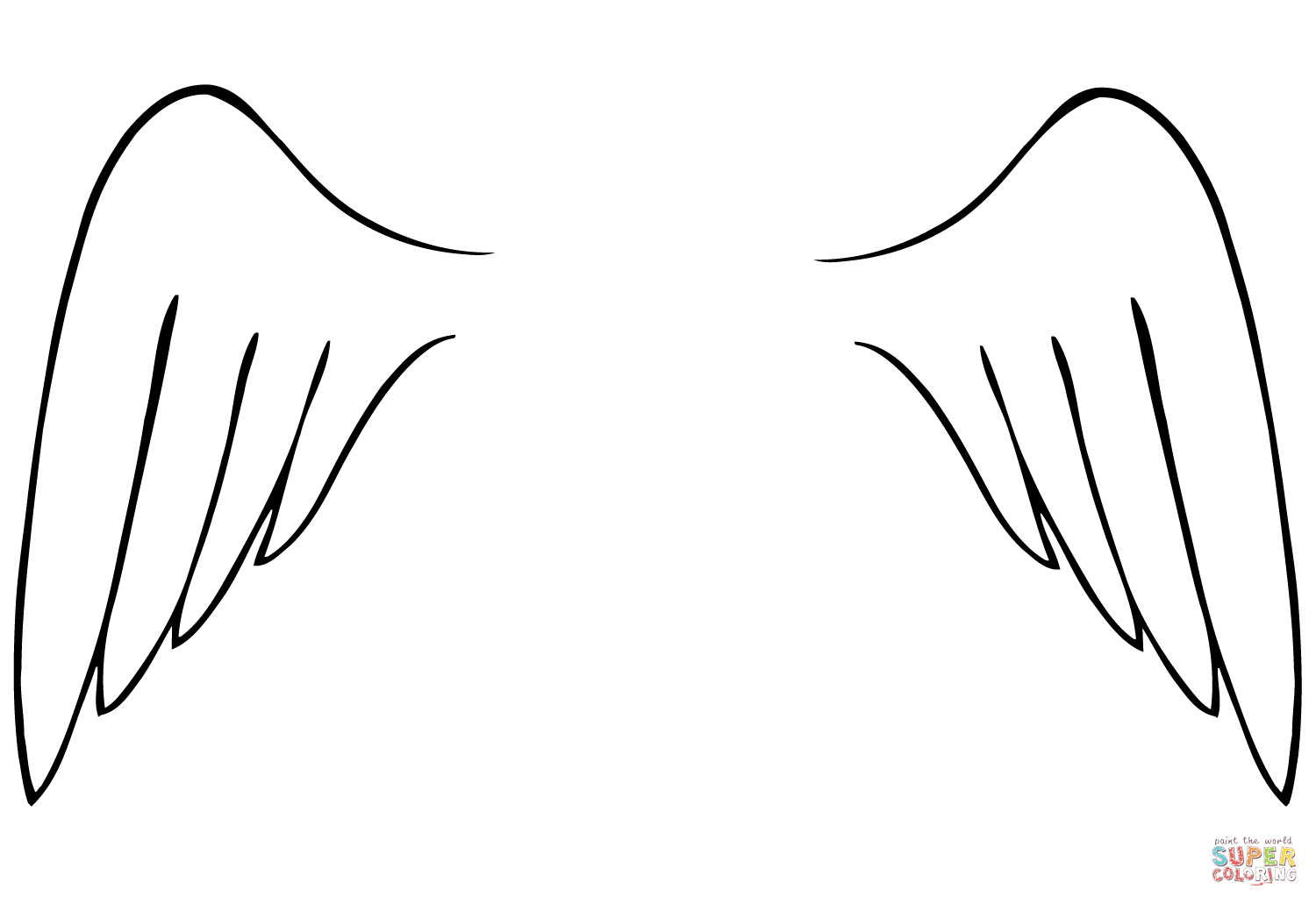 Angel wings coloring page free printable coloring pages