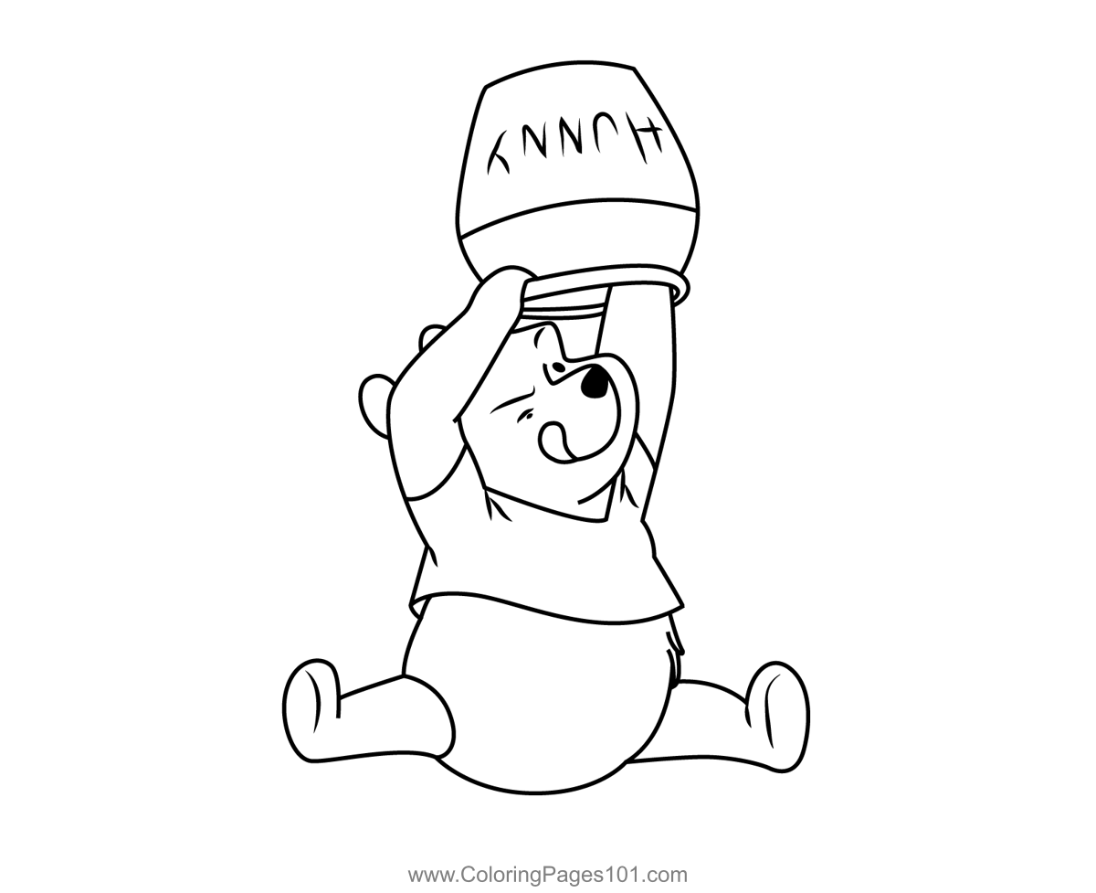 Winnie the pooh coloring page for kids