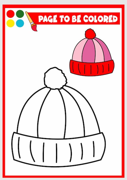 Premium vector coloring book for kids winter hat
