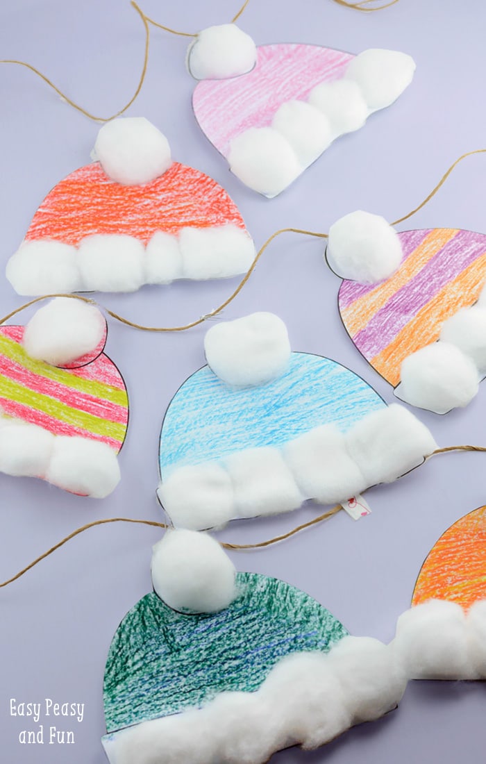 Winter hats craft for kids