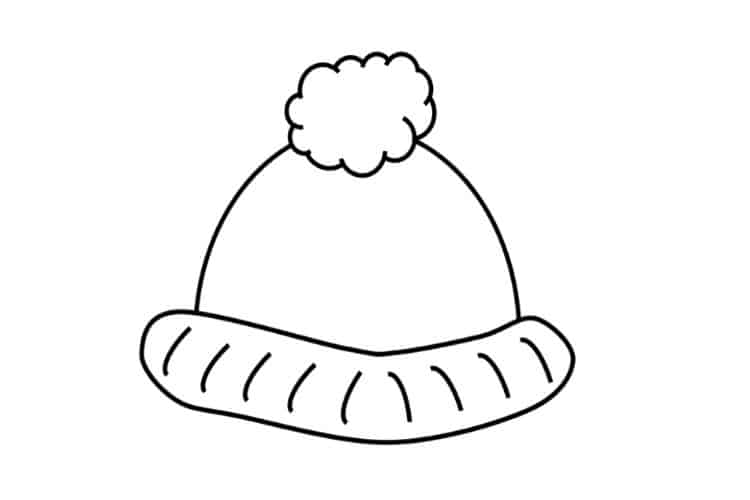 Simple winter hat craft for toddlers with free printable template
