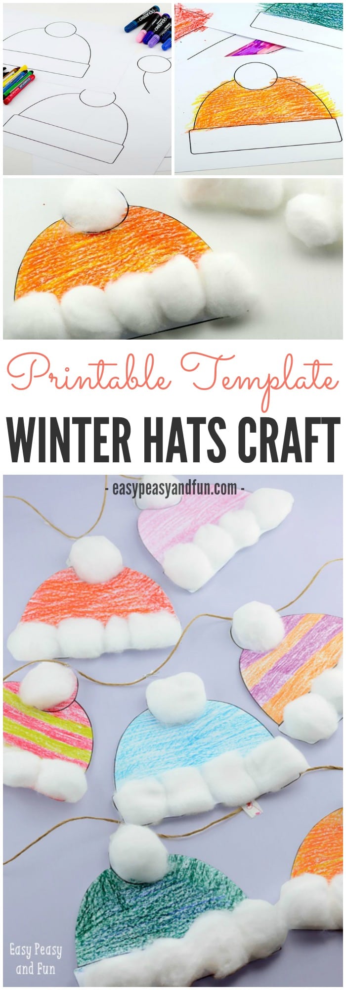 Winter hats craft for kids