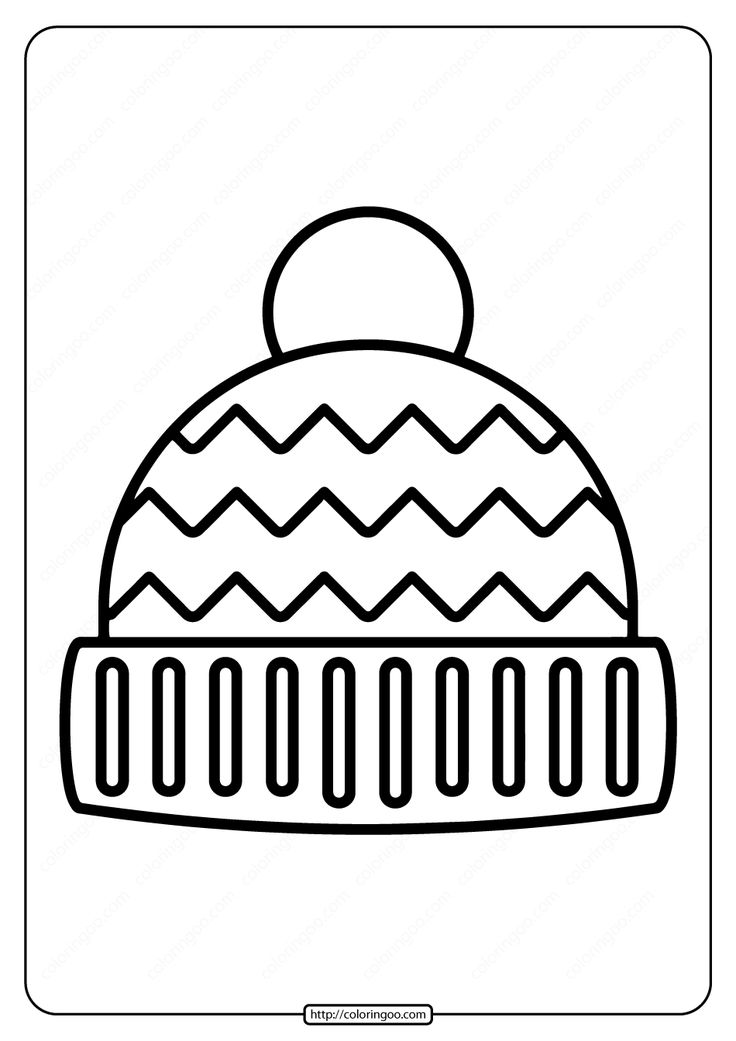 Free printable winter hat pdf coloring page hat template coloring pages winter hats