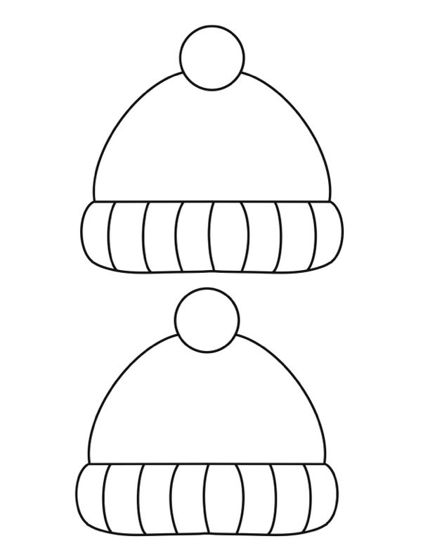 Free printable winter hat craft template