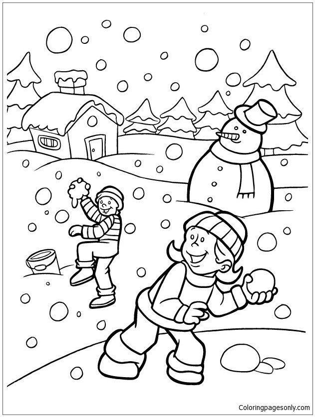 Winter coloring pages printable for free download