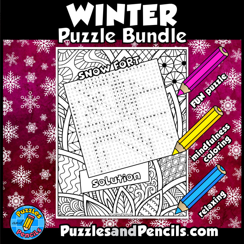 Winter word search activity page bundle winter puzzles made by teachers
