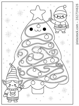 Christmas black and white maze for kids winter