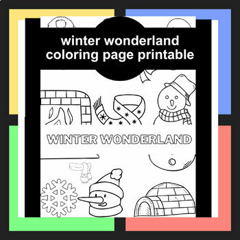 Winter wonderland coloring page printable