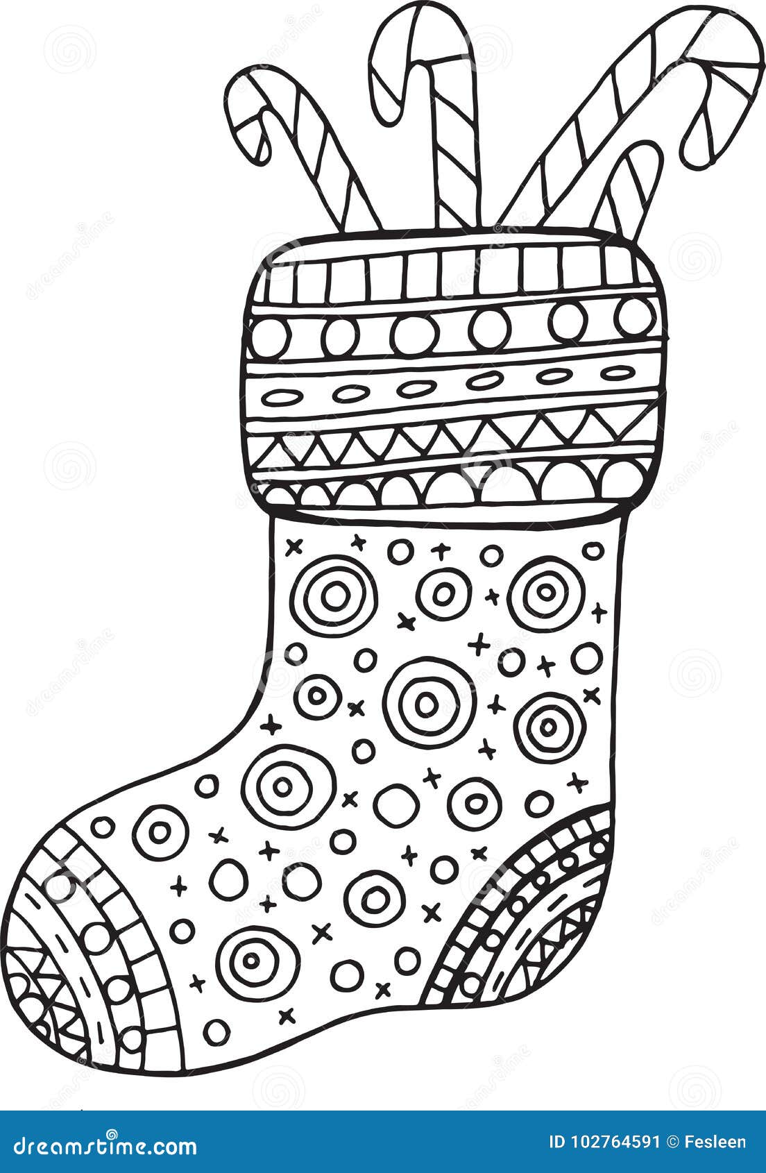 Christmas boot coloring page for adults and kids vector stock vector
