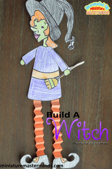 Build a witch free printable pattern halloween craft for kids â miniature masterminds