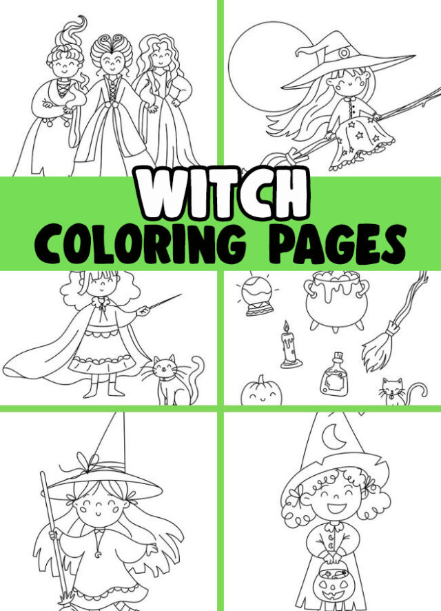 Witch coloring pages free printables